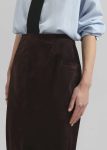 Women Bottoms The Frankie Shop Salnor Suede Midi Skirt - Dark Brown Brown