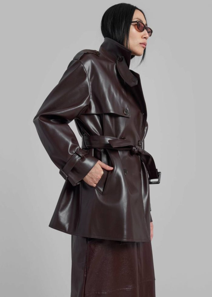 Women Brown The Frankie Shop Outerwear Medora Faux Leather Trench - Brown