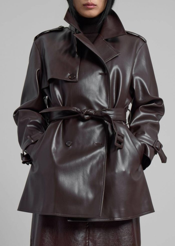 Women Brown The Frankie Shop Outerwear Medora Faux Leather Trench - Brown