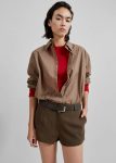 Women Brown Tops Tolu Shirt - Brown/White Pinstripe The Frankie Shop