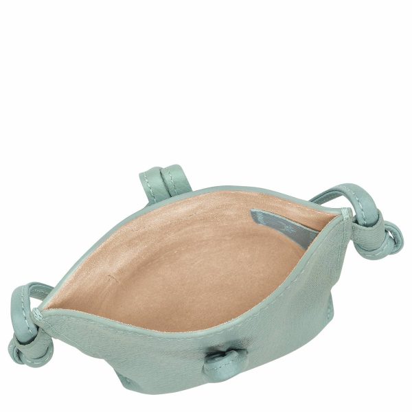 Women Celadon Phone Cases Longchamp Le Roseau Phone Case Celadon - Leather