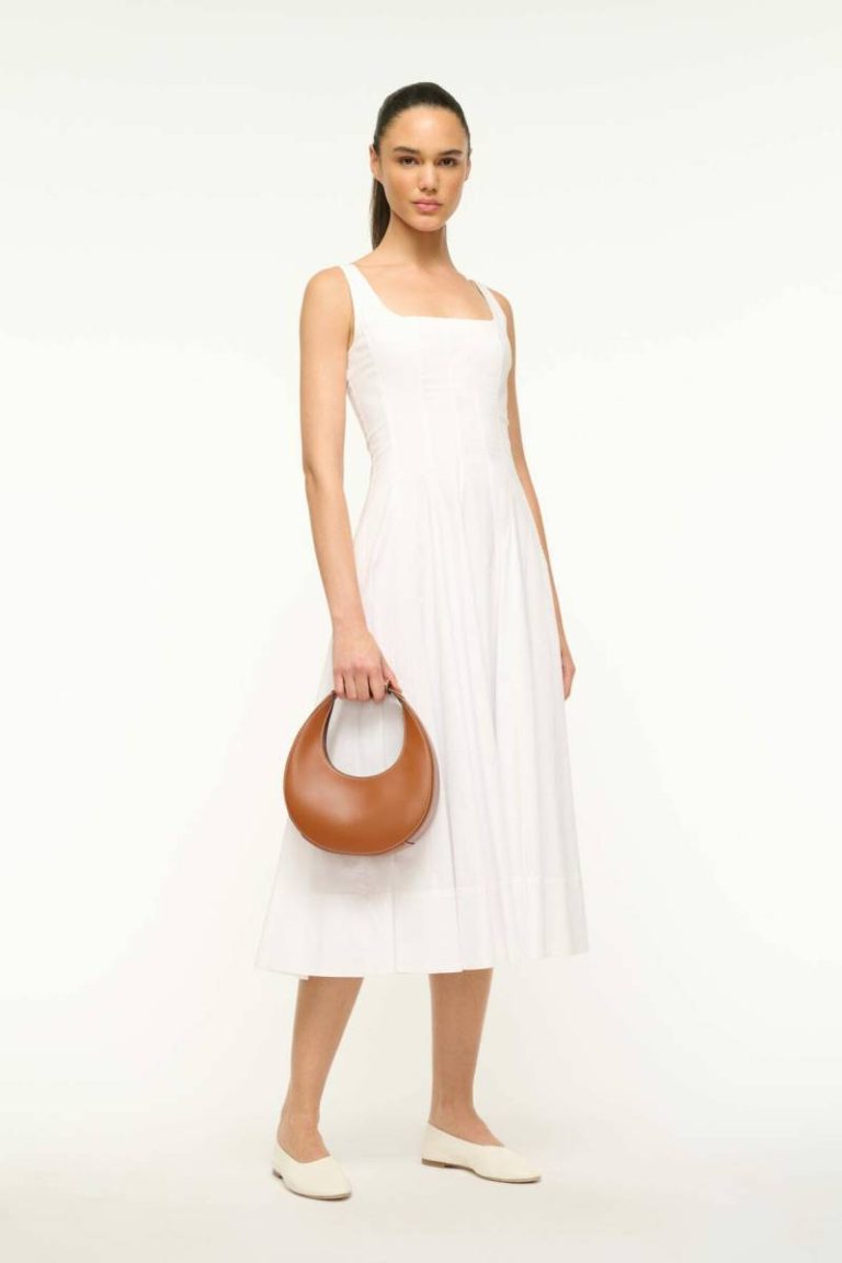 Women Crossbody Staud Mini Moon Bag Tan