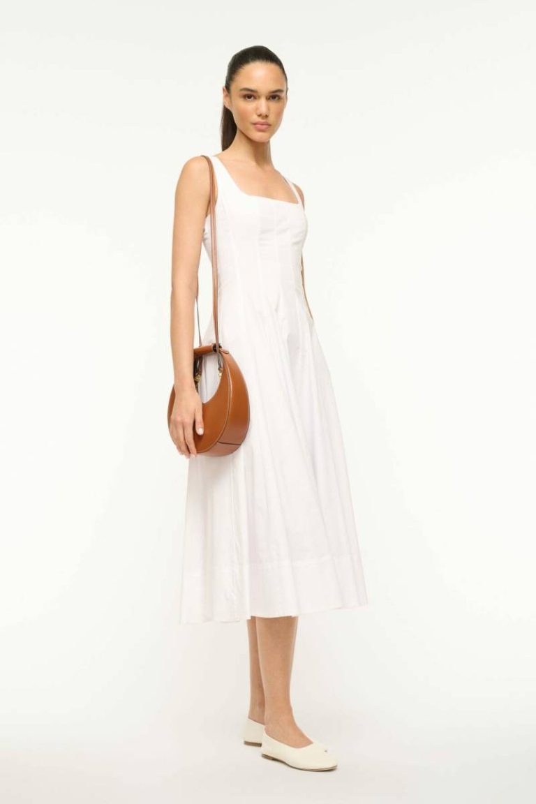 Women Crossbody Staud Mini Moon Bag Tan