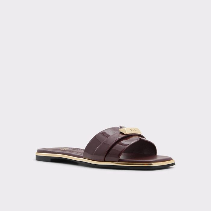 Women Darine Bordo Women's Flat Sandals Aldo Bordo Sandals
