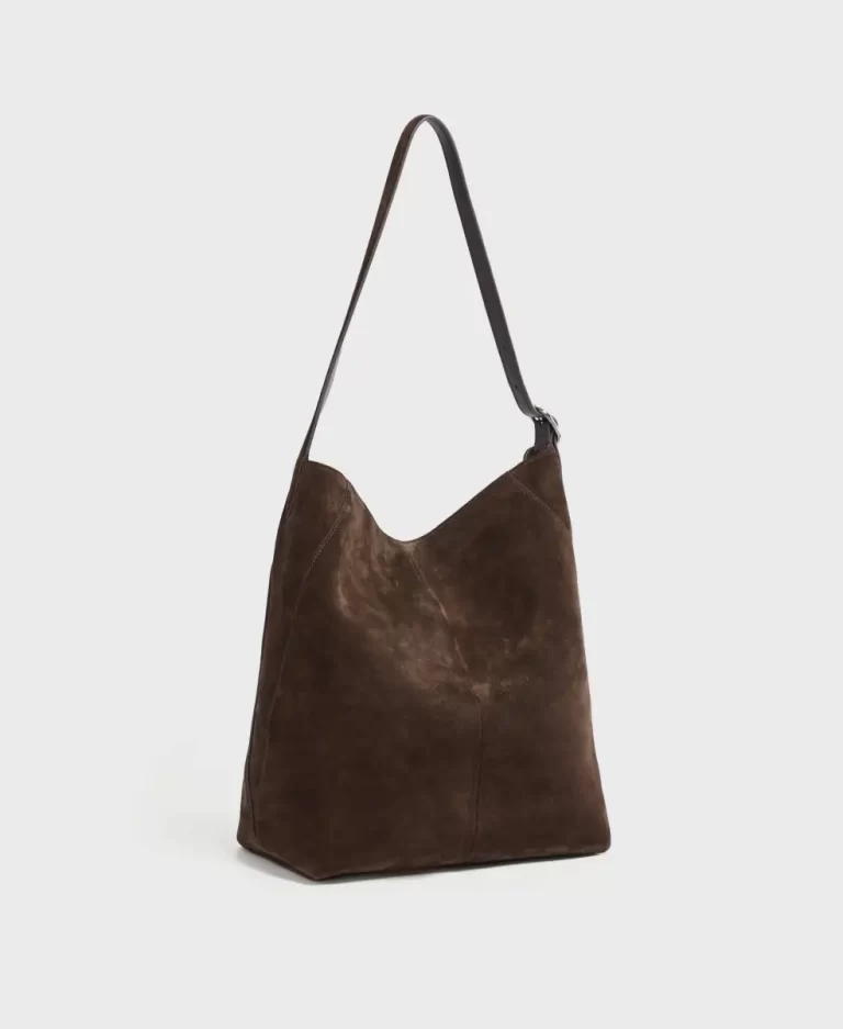 Women Drop Hobo - Dark Rosewood(Suede) Cafune Shoulder Bag