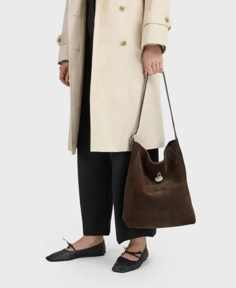 Women Drop Hobo - Dark Rosewood(Suede) Cafune Shoulder Bag