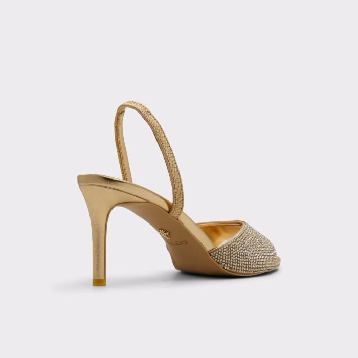 Women Gold Aldo Aitana Gold Women's Heeled Sandals Heels