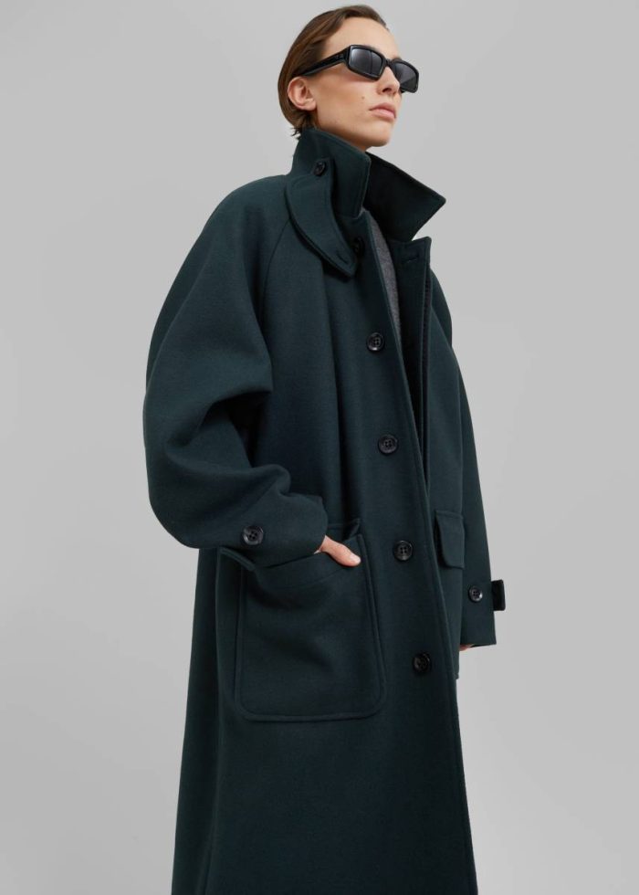 Women Green The Frankie Shop Winifred Coat - Deep Teal Outerwear