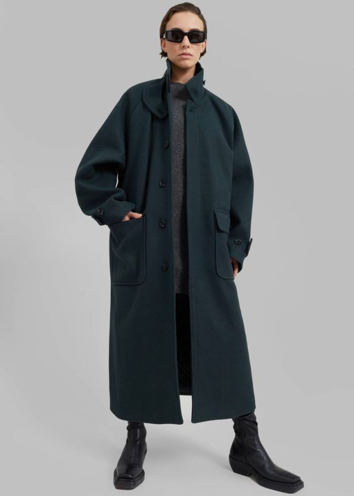Women Green The Frankie Shop Winifred Coat - Deep Teal Outerwear