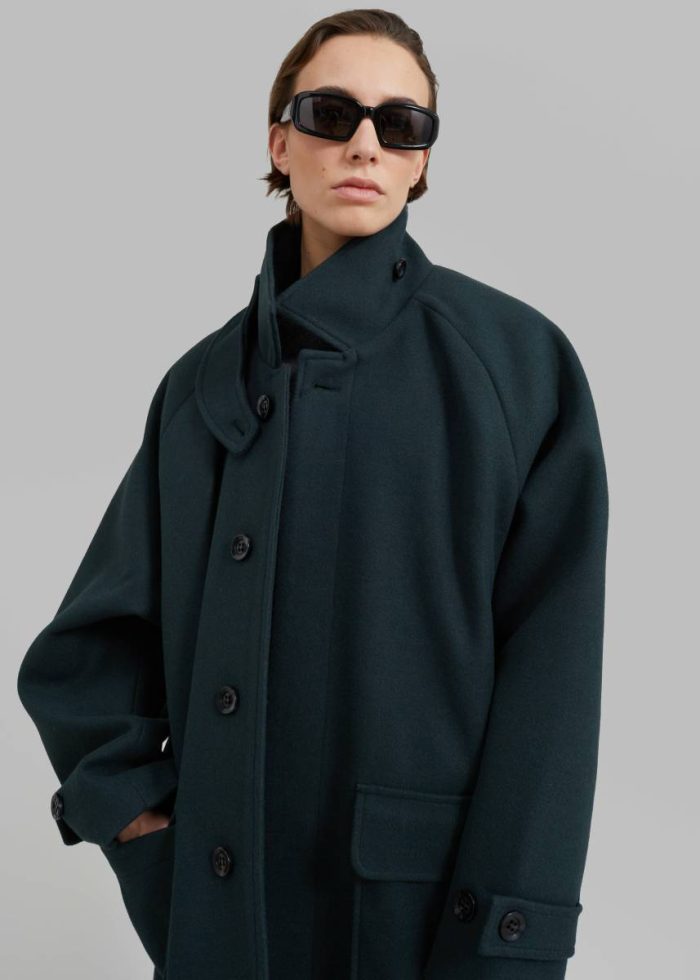 Women Green The Frankie Shop Winifred Coat - Deep Teal Outerwear