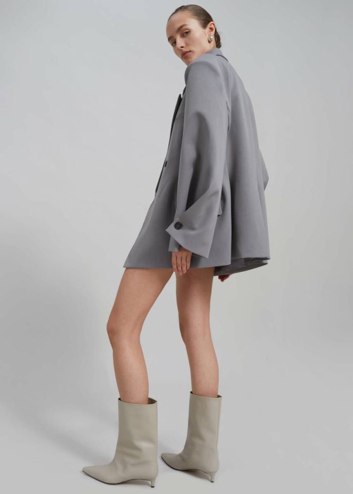 Women Grey Pia Boxy Blazer - Grey The Frankie Shop Outerwear