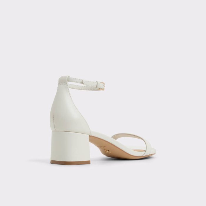Women Heels Aldo Calliope White/Bone Women's Block Heels White/Bone