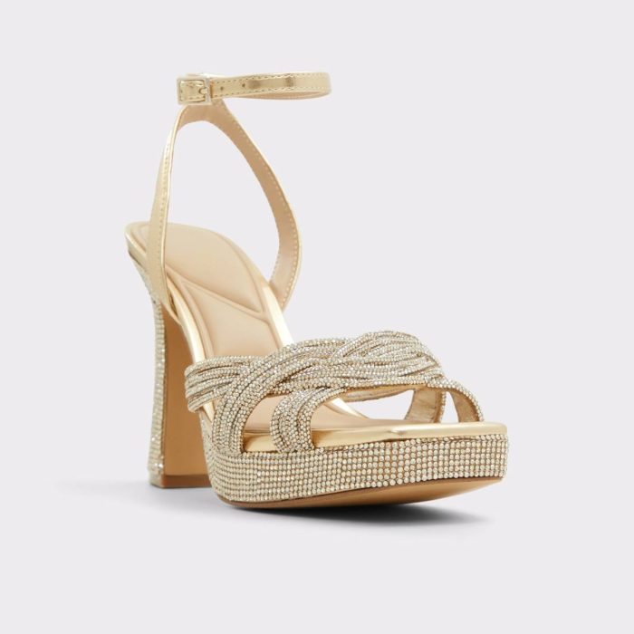 Women Heels Aldo Glimma Gold Women's Strappy Sandals Gold