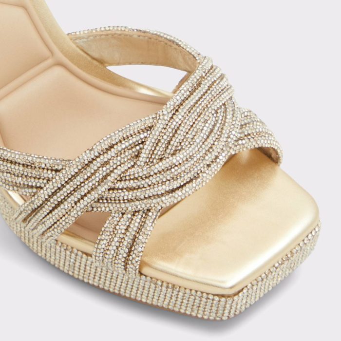 Women Heels Aldo Glimma Gold Women's Strappy Sandals Gold