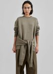 Women Jw Anderson Draped Tie Front Jumper - Khaki The Frankie Shop Knitwear Green