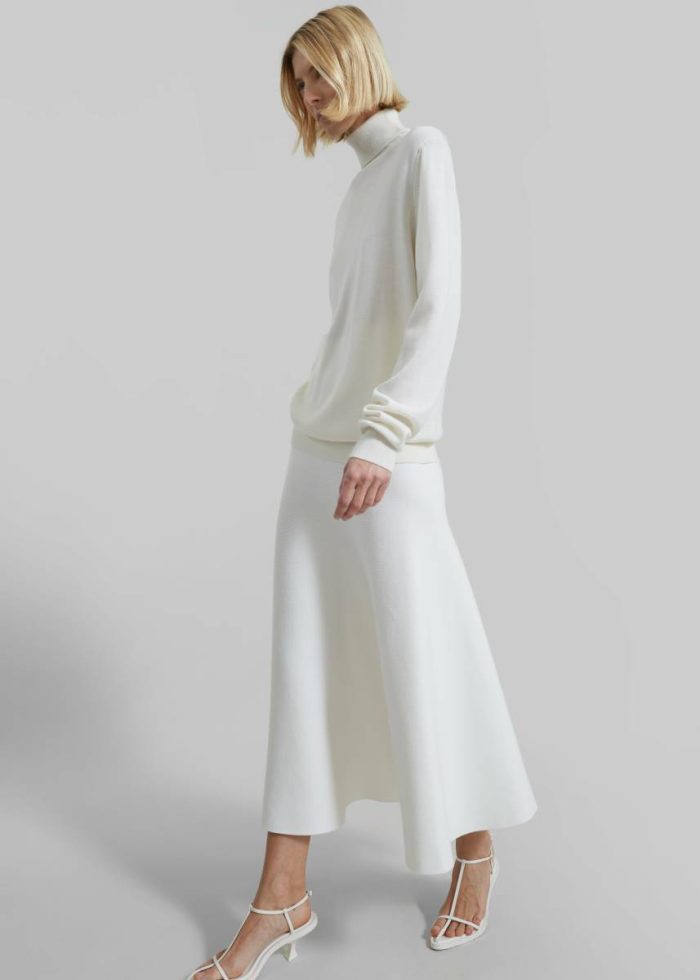 Women Knitwear The Frankie Shop White Eve Thin Turtleneck Sweater - Ivory