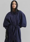 Women Korben Oversized Shirt Dress - Navy Blue The Frankie Shop Dresses