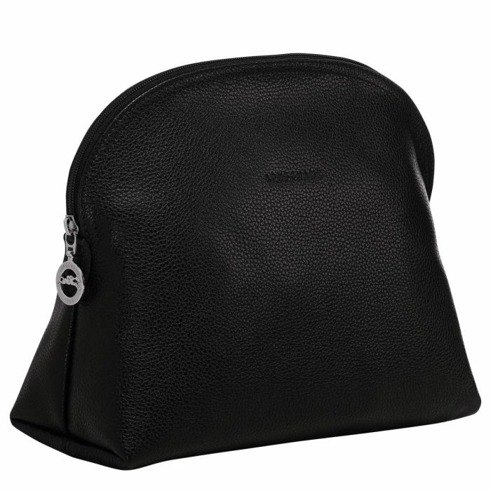 Women Le Foulonné Toiletry Case Black - Leather Black Toiletry Bags Longchamp