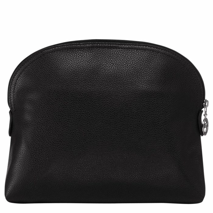 Women Le Foulonné Toiletry Case Black - Leather Black Toiletry Bags Longchamp