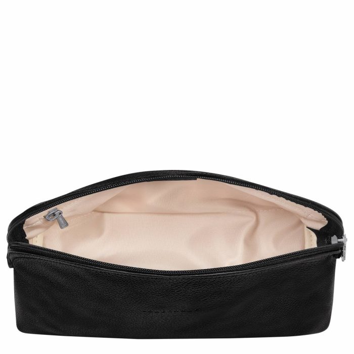 Women Le Foulonné Toiletry Case Black - Leather Black Toiletry Bags Longchamp