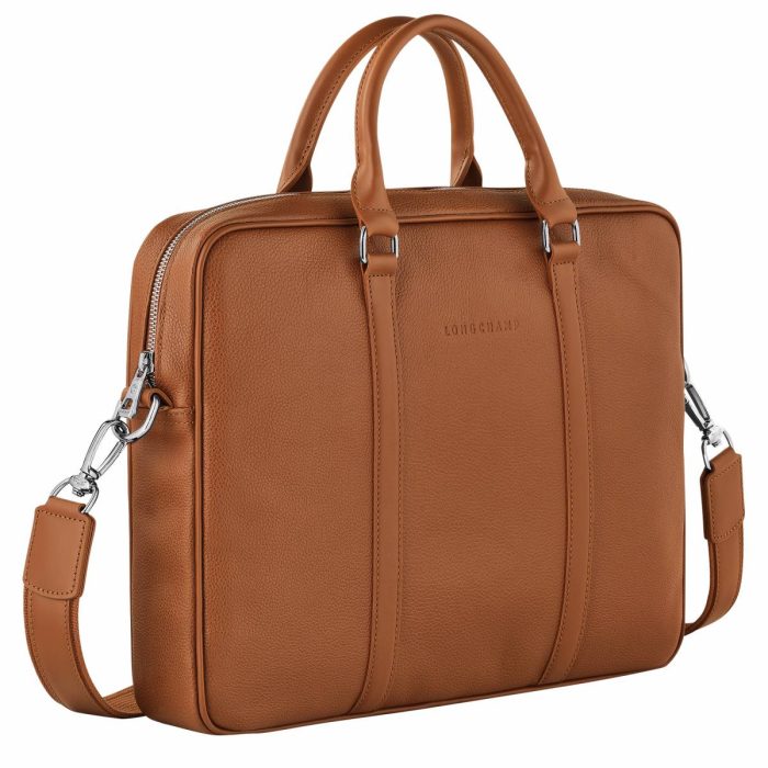 Women Leather Bags Le Foulonné Xs Briefcase Caramel - Leather Longchamp Caramel