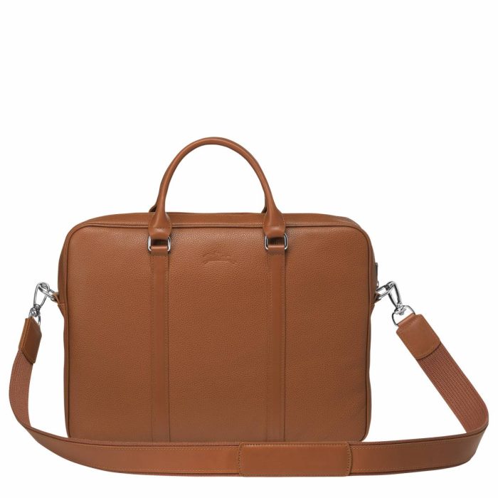 Women Leather Bags Le Foulonné Xs Briefcase Caramel - Leather Longchamp Caramel