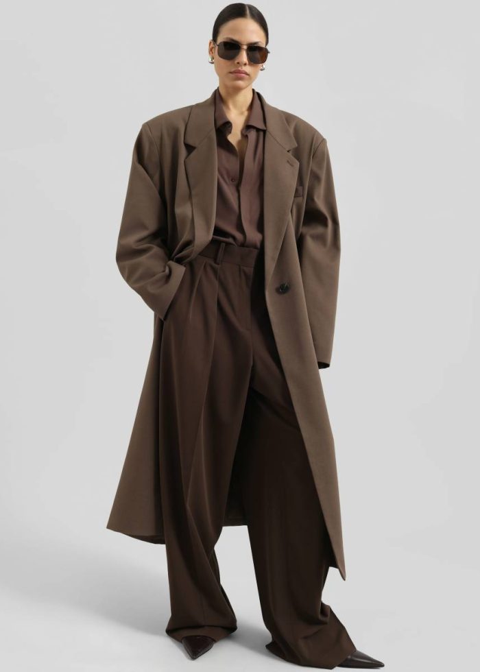 Women Lehto Long Coat - Brown Brown The Frankie Shop Outerwear