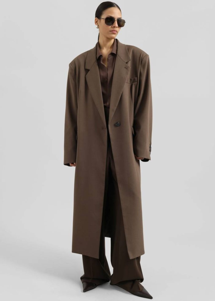 Women Lehto Long Coat - Brown Brown The Frankie Shop Outerwear