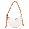 Women Longchamp Leather Bags Smoothie M Crossbody Bag White - Leather White