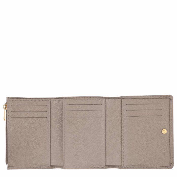 Women Longchamp Leather Wallets Turtledove Le Foulonné Wallet Turtledove - Leather