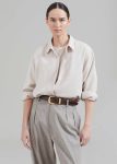 Women Lotta Fluid Shirt - Beige Tops The Frankie Shop Beige
