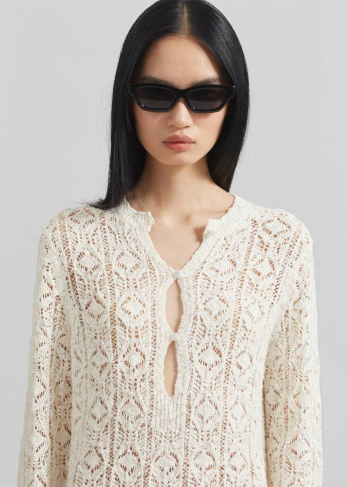 Women Loulou Studio Evan Lace Stitch Dress - Ivory The Frankie Shop White Dresses
