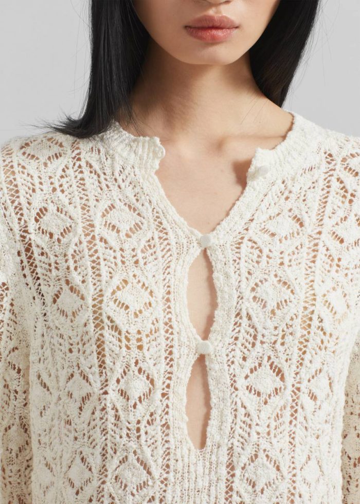 Women Loulou Studio Evan Lace Stitch Dress - Ivory The Frankie Shop White Dresses