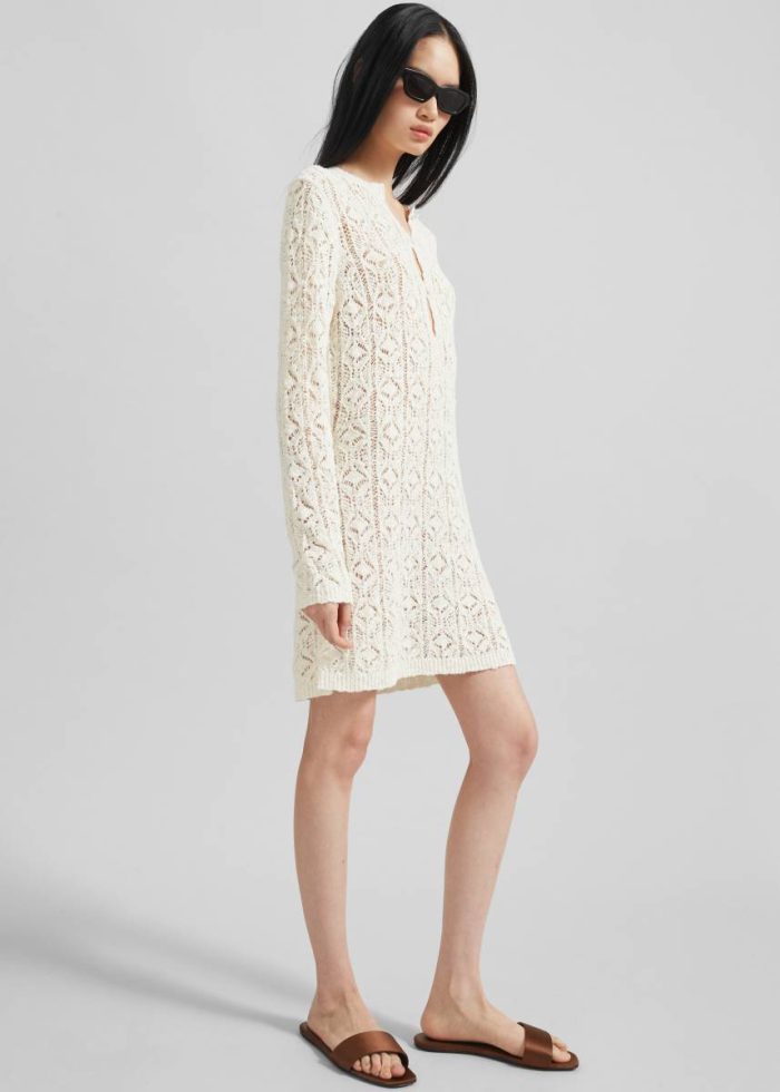 Women Loulou Studio Evan Lace Stitch Dress - Ivory The Frankie Shop White Dresses