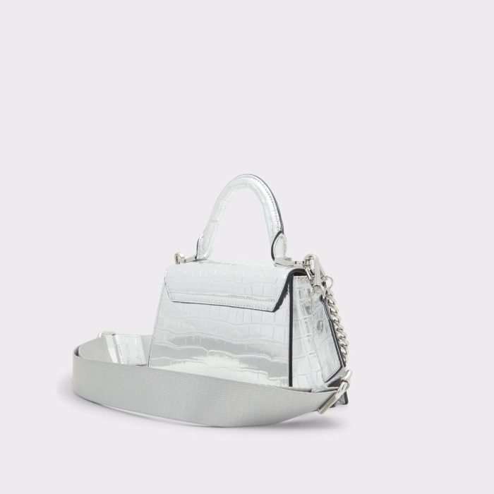 Women Lucenaax Silver Women's Top Handle Bags Aldo Silver Top Handle Bags