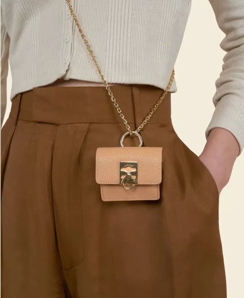 Women Mini Bag Stance Pod Airpods Case - Camel Cafune