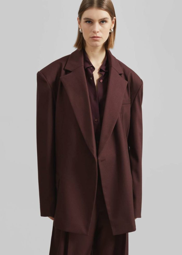Women Outerwear Durham Crossover Blazer - Burgundy Red The Frankie Shop