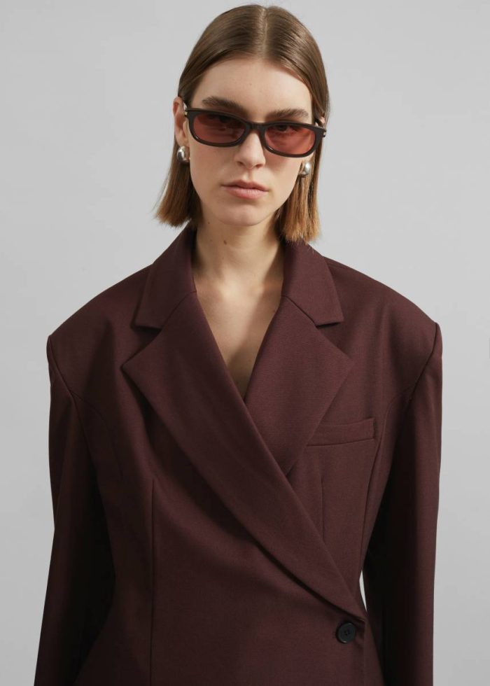 Women Outerwear Durham Crossover Blazer - Burgundy Red The Frankie Shop