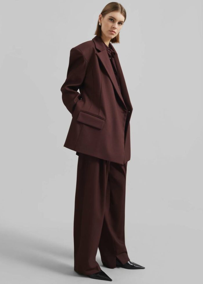 Women Outerwear Durham Crossover Blazer - Burgundy Red The Frankie Shop