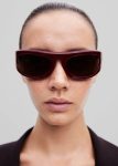 Women Port Tanger Safaa Sunglasses - Burgundy Acetate/Tobacco Lens Sunglasses The Frankie Shop Red
