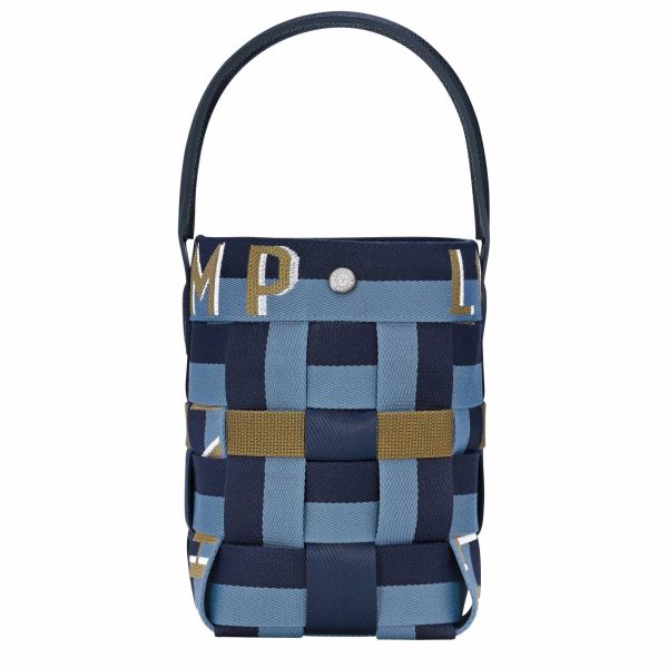 Women Re-Play Xs Bucket Bag Navy/Thunderstorm - Canvas Mini Bags Longchamp Navy/Thunderstorm