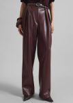 Women Red Bottoms The Frankie Shop Helsinki Faux Leather Pants - Burgundy