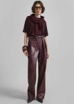 Women Red Bottoms The Frankie Shop Helsinki Faux Leather Pants - Burgundy