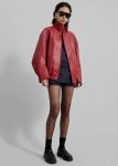 Women Red Outerwear The Frankie Shop Zion Bomber Jacket - Red