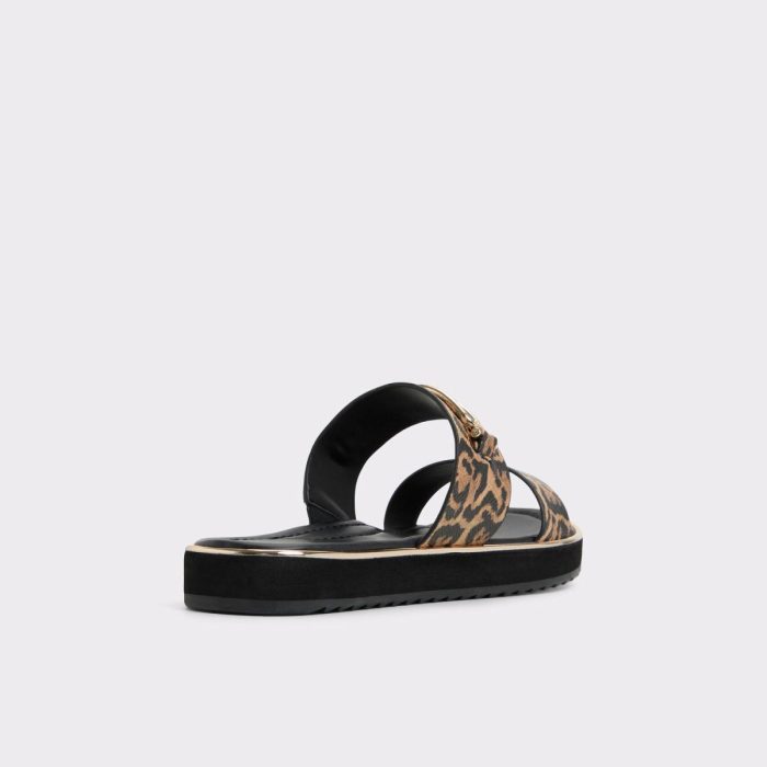 Women Sandals Aldo Lagoon Brown Multi Women's Flat Sandals Brown Multi