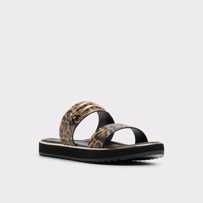 Women Sandals Aldo Lagoon Brown Multi Women's Flat Sandals Brown Multi