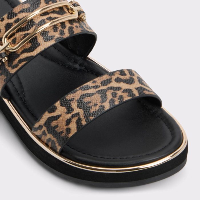Women Sandals Aldo Lagoon Brown Multi Women's Flat Sandals Brown Multi