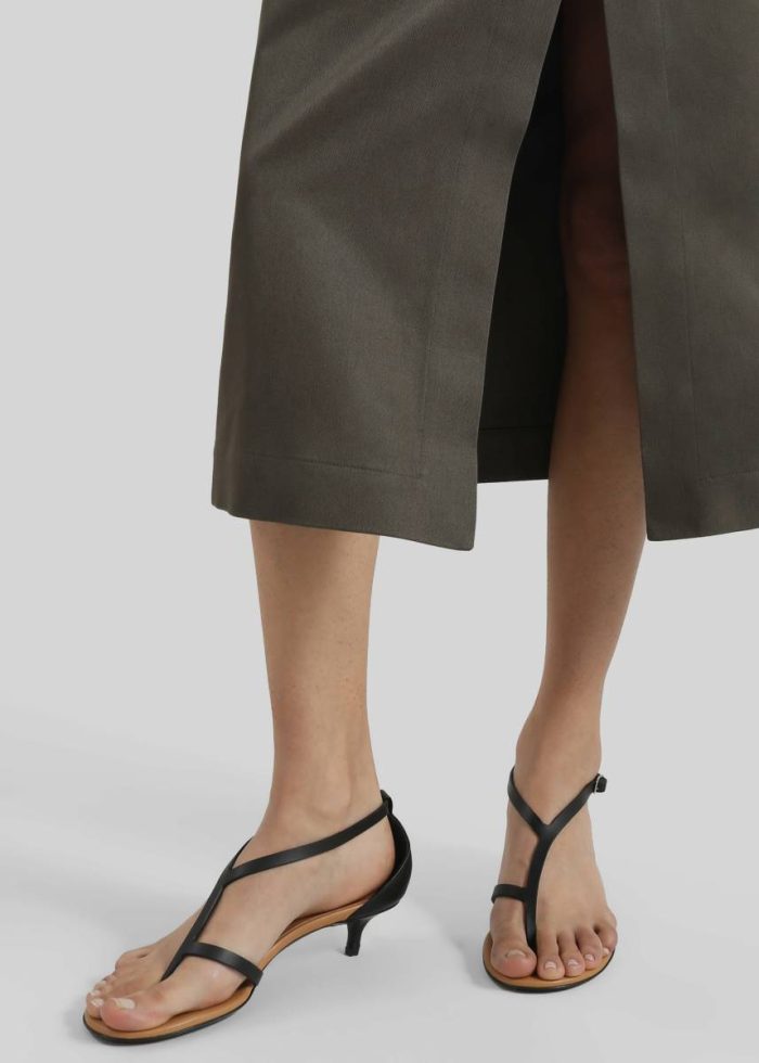 Women Sandals Christopher Esber Fuyao Demi Heels - Black/Tan The Frankie Shop Black