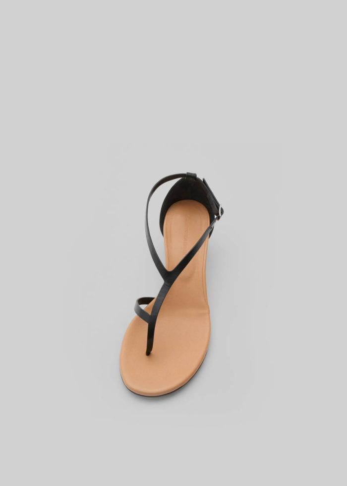 Women Sandals Christopher Esber Fuyao Demi Heels - Black/Tan The Frankie Shop Black