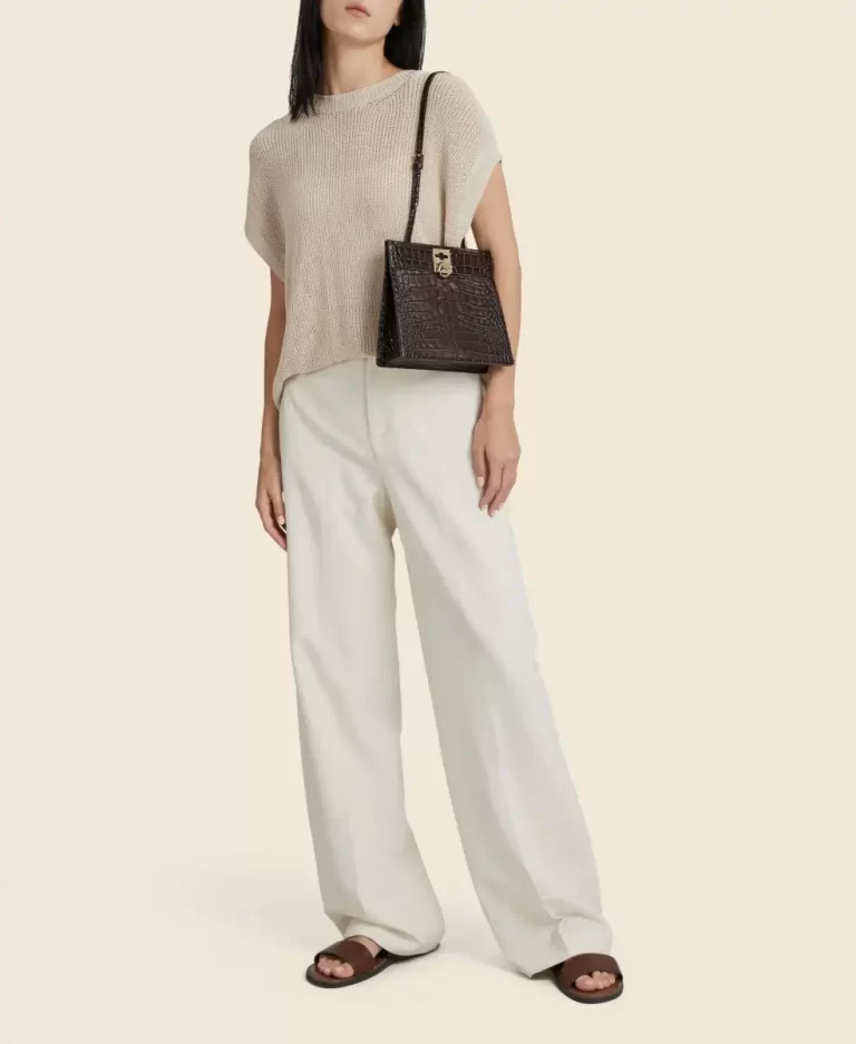 Women Shoulder Bag Stance Clasp - Aged Mahogany(Croc) Cafune